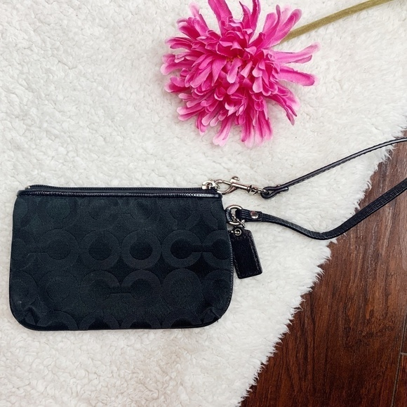Coach Black Wristlet with Red Interior - Picture 2 of 2